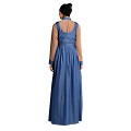 Classic Denim maxi dress with shirt collar- Khaki-Blue Classic Denim maxi dress with shirt collar- Khaki-Blue